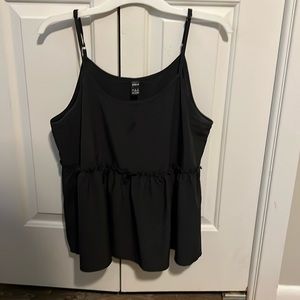 Black adjustable strap flowy tank top
